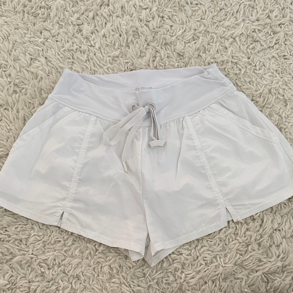 Women's White Aerie Athletic Shorts
